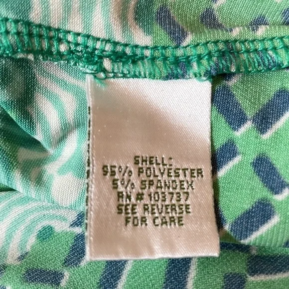 DONNA Morgan Shift Dress green short sleeve DM geometric design size small - Picture 5 of 5